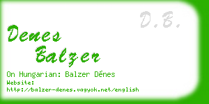 denes balzer business card